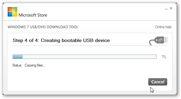 Windows 7 USB/DVD Download Tool - Копирование файлов на флешку