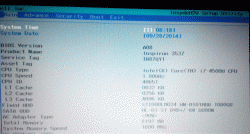 dell 3537 выбор загрузки