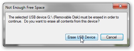 Windows 7 USB/DVD Download Tool - Очистка флешки